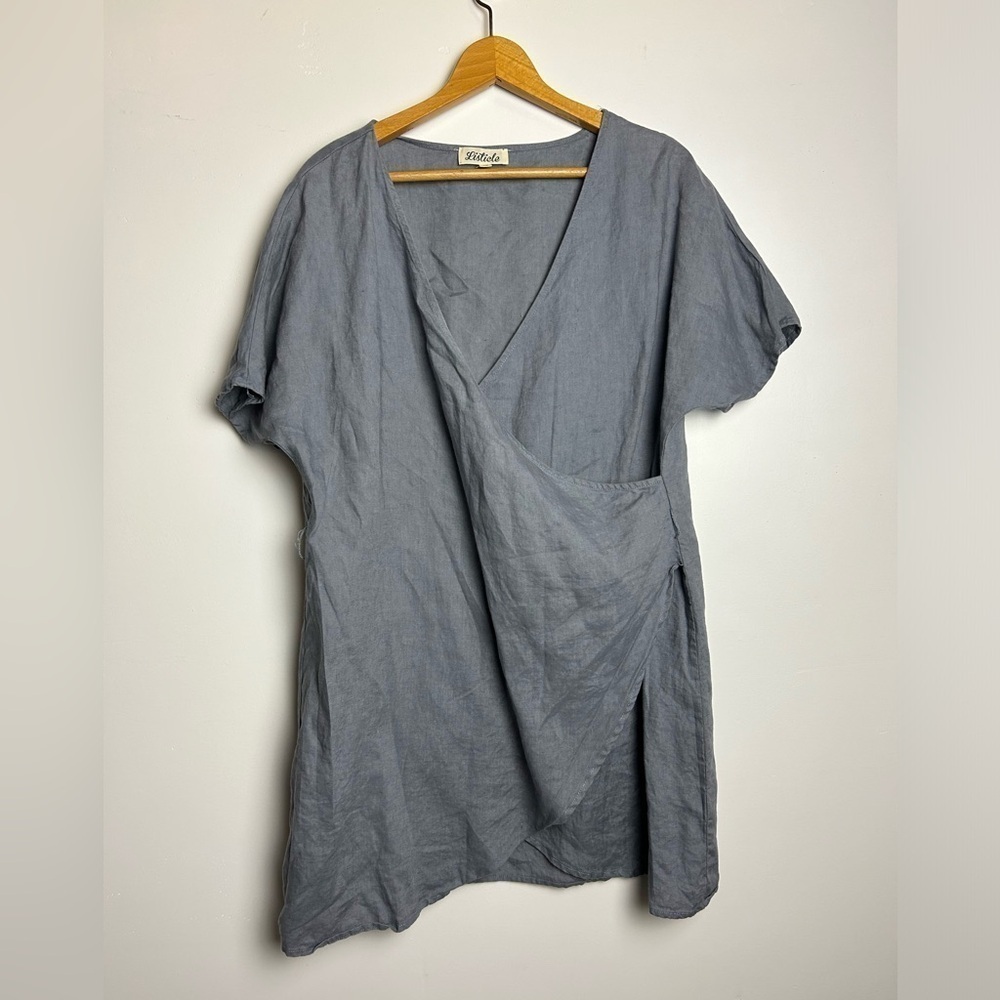 Listicle Slate Blue Wrap Tunic